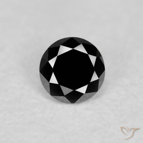 0.06ct Natürlicher Schwarz Diamant, Runden, Lichtundurchlässig