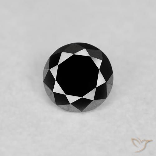 0.06ct Natürlicher Schwarz Diamant, Runden, Lichtundurchlässig