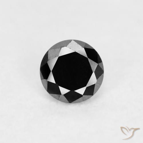 0.06ct Natürlicher Schwarz Diamant, Runden, Lichtundurchlässig