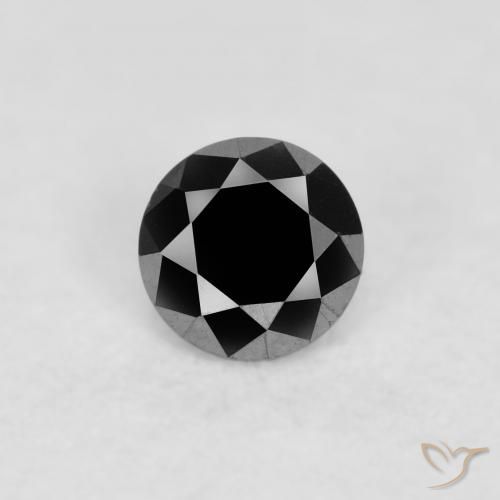 0.09ct Natürlicher Schwarz Diamant, Runden, Lichtundurchlässig