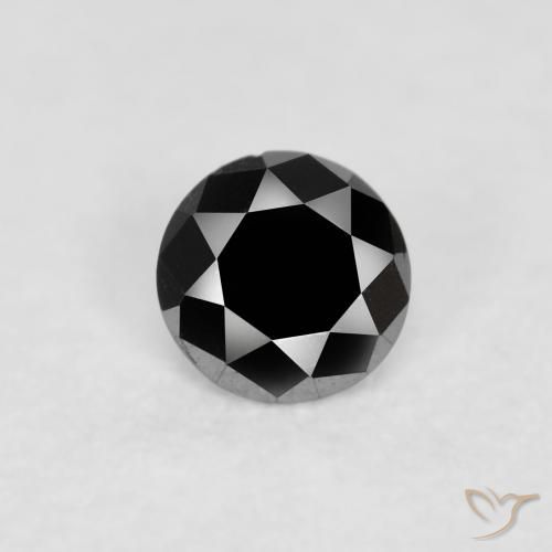 0.09ct Natürlicher Schwarz Diamant, Runden, Lichtundurchlässig