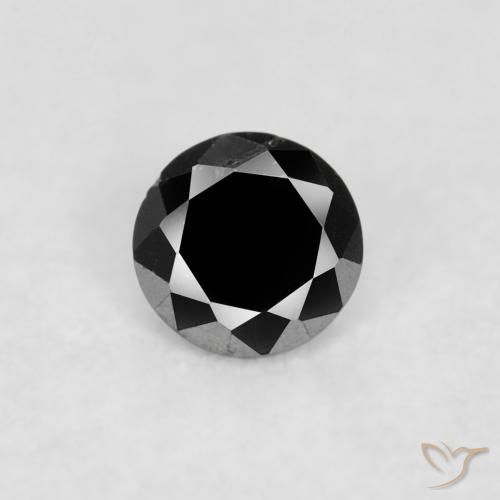 0.04ct Natürlicher Schwarz Diamant, Runden, Lichtundurchlässig, Photo A