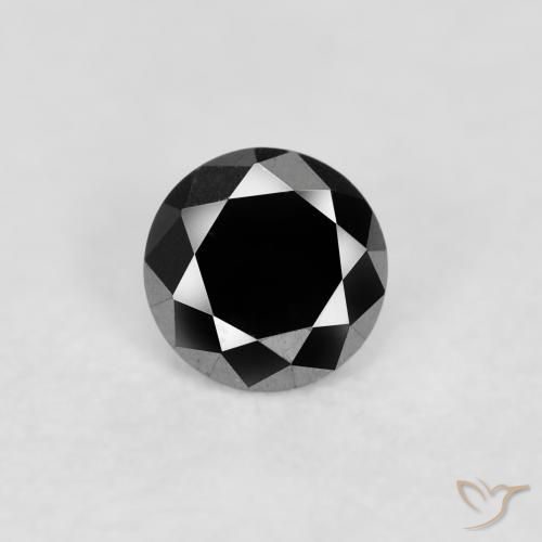 0.10ct Natürlicher Schwarz Diamant, Runden, Lichtundurchlässig