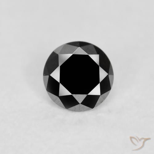0.09ct Natürlicher Schwarz Diamant, Runden, Lichtundurchlässig