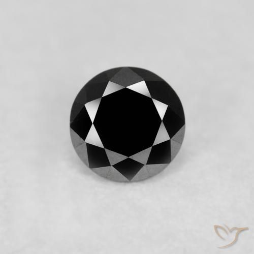 0.10ct Natürlicher Schwarz Diamant, Runden, Lichtundurchlässig