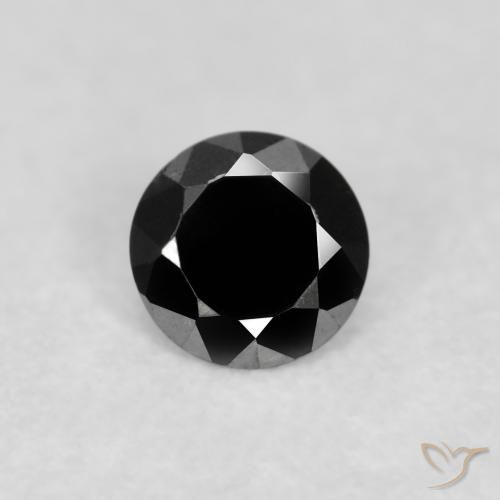 0.10ct Natürlicher Schwarz Diamant, Runden, Lichtundurchlässig, Photo A