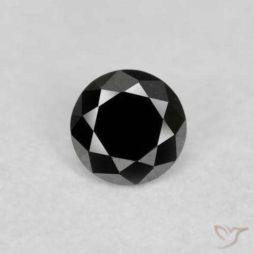 0.06ct Natürlicher Schwarz Diamant, Runden, Lichtundurchlässig, Photo A