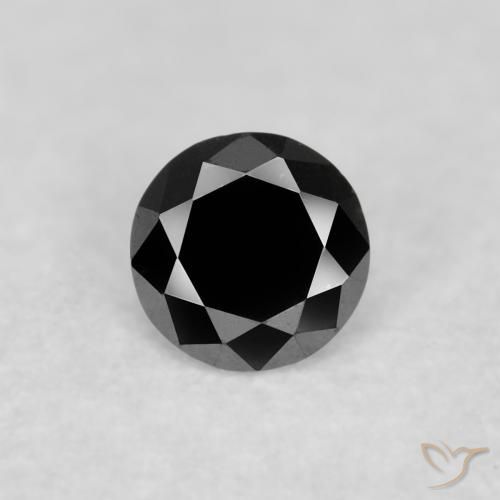 0.07ct Natürlicher Schwarz Diamant, Runden, Lichtundurchlässig