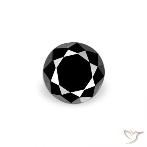 0.10ct Natürlicher Schwarz Diamant, Runden, Lichtundurchlässig