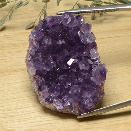 9,17 ctw natürlicher tiefviolett Druzy Amethyst, Ausgefallene Form, Lichtundurchlässig