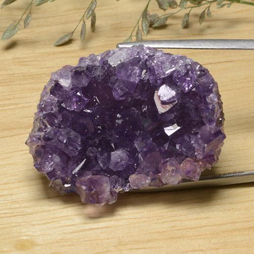 9,17 ctw natürlicher tiefviolett Druzy Amethyst, Ausgefallene Form, Lichtundurchlässig
