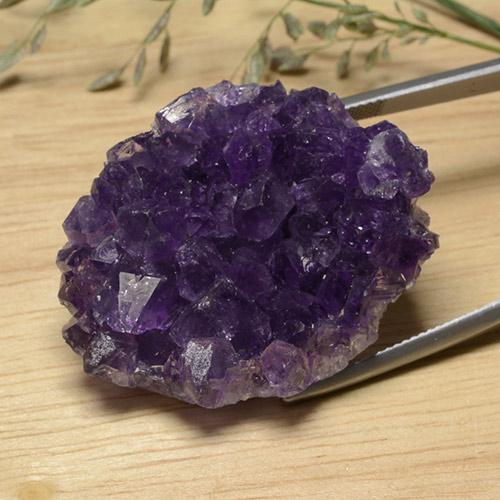 9,17 ctw natürlicher dunkelviolett Druzy Amethyst, Ausgefallene Form, Lichtundurchlässig