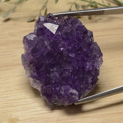 9,17 ctw natürlicher dunkelviolett Druzy Amethyst, Ausgefallene Form, Lichtundurchlässig