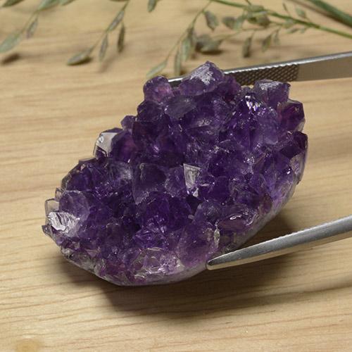 9,17 ctw natürlicher dunkelviolett Druzy Amethyst, Ausgefallene Form, Lichtundurchlässig