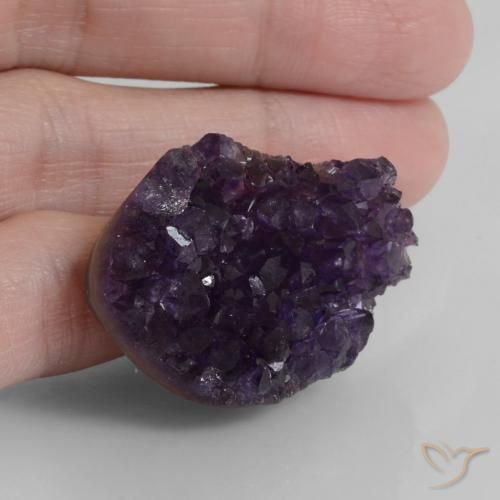9,17 ctw natürlicher Mittel-Dunkelviolett Druzy Amethyst, Ausgefallene Form, Lichtundurchlässig