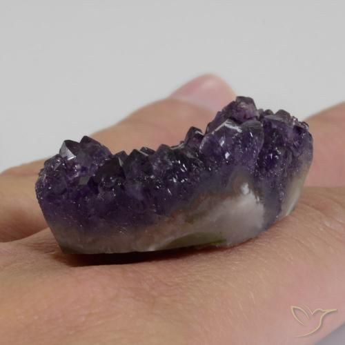 9,17 ctw natürlicher Mittel-Dunkelviolett Druzy Amethyst, Ausgefallene Form, Lichtundurchlässig