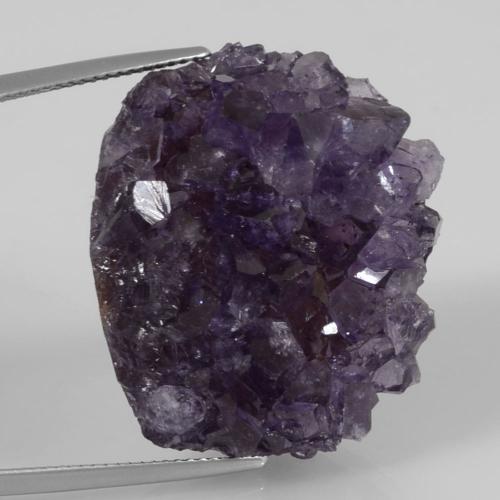 9,17 ctw natürlicher Mittel-Dunkelviolett Druzy Amethyst, Ausgefallene Form, Lichtundurchlässig