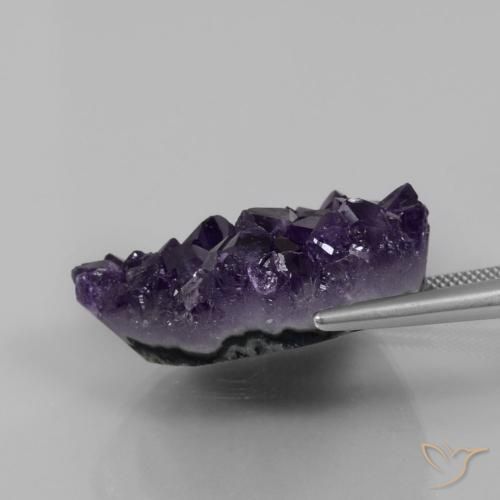 9,17 ctw natürlicher Tiefes Traubenviolett Druzy Amethyst, Fantasie, Lichtundurchlässig