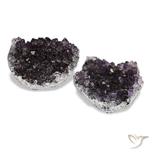 15,02 ct natürliche violetter Amethystdruse-Edelsteine, Fantasieschliff, Lichtundurchlässig