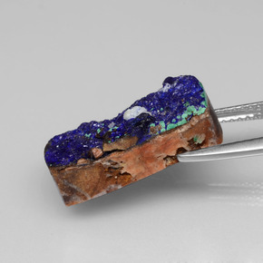 9,17 ctw natürlicher Blau Druzy Azurit, Baguette, Lichtundurchlässig