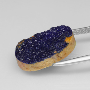 9,17 ctw natürlicher Blau Druzy Azurit, Oval Schliff, Lichtundurchlässig