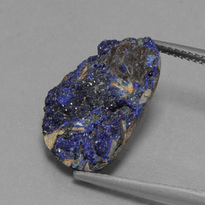 6,58 ctw natürlicher blauer Azuritdruse, Fantasieschliff, Lichtundurchlässig