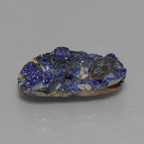 6,58 ctw natürlicher blauer Azuritdruse, Fantasieschliff, Lichtundurchlässig