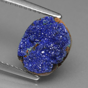 2,55 ctw natürlicher blauer Azuritdruse, Fantasieschliff, Lichtundurchlässig