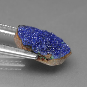 2,55 ctw natürlicher blauer Azuritdruse, Fantasieschliff, Lichtundurchlässig