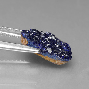 9,17 ctw natürlicher Blau Druzy Azurit, Ausgefallene Form, Lichtundurchlässig