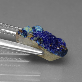 9,17 ctw natürlicher Blau Druzy Azurit, Ausgefallene Form, Lichtundurchlässig