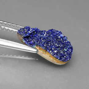 9,17 ctw natürlicher Blau Druzy Azurit, Ausgefallene Form, Lichtundurchlässig