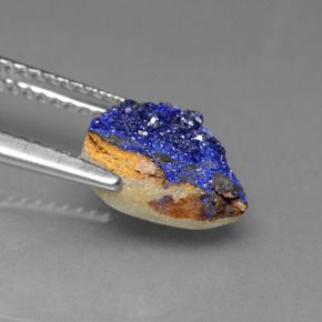 2,15 ctw natürlicher blauer Azuritdruse, Fantasieschliff, Lichtundurchlässig
