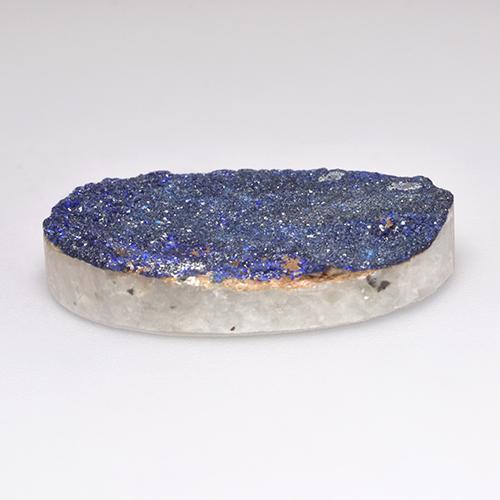 22,48 ctw natürlicher blauer Azuritdruse, Fantasieschliff, Lichtundurchlässig