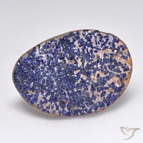 9,17 ctw natürlicher Tiefes Marineblau Druzy Azurit, Fantasie, Lichtundurchlässig