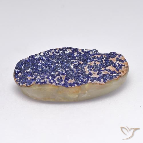 9,17 ctw natürlicher Tiefes Marineblau Druzy Azurit, Fantasie, Lichtundurchlässig