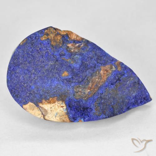 9,17 ctw natürlicher Tiefes Marineblau Druzy Azurit, Birnenform, Lichtundurchlässig