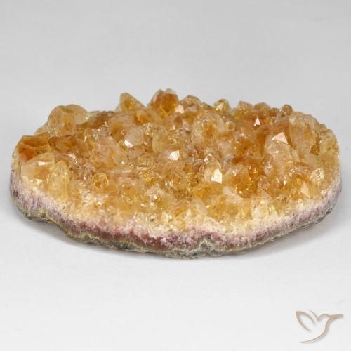 9,17 ctw natürlicher Honig-orange Druzy Citrin, Oval, Lichtundurchlässig