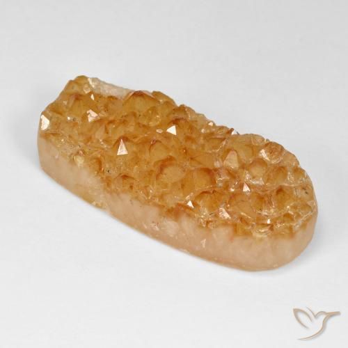 9,17 ctw natürlicher Medium Light-Orange Druzy Citrin, Oval, Lichtundurchlässig