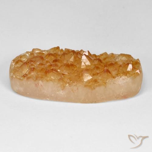 9,17 ctw natürlicher Medium Light-Orange Druzy Citrin, Oval, Lichtundurchlässig