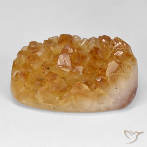 52.86ct Natürlicher Honig-orange Druzy Citrin, Kissen, Lichtundurchlässig
