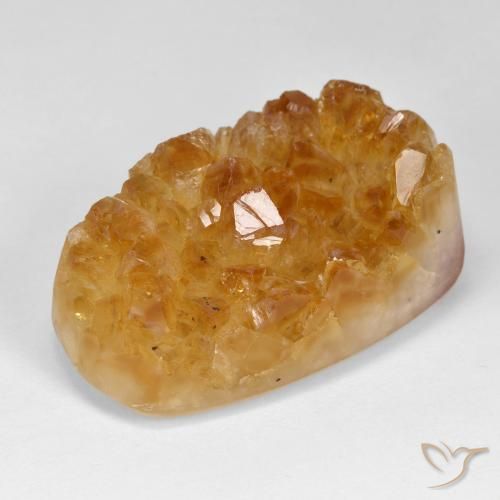9,17 ctw natürlicher Honig-orange Druzy Citrin, Kissen, Lichtundurchlässig