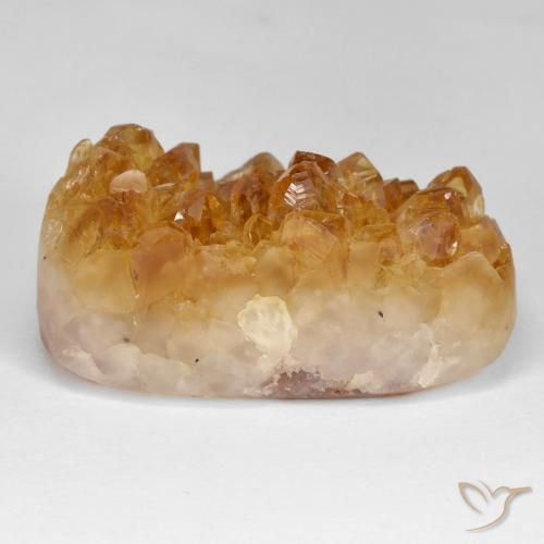 9,17 ctw natürlicher Honig-orange Druzy Citrin, Kissen, Lichtundurchlässig