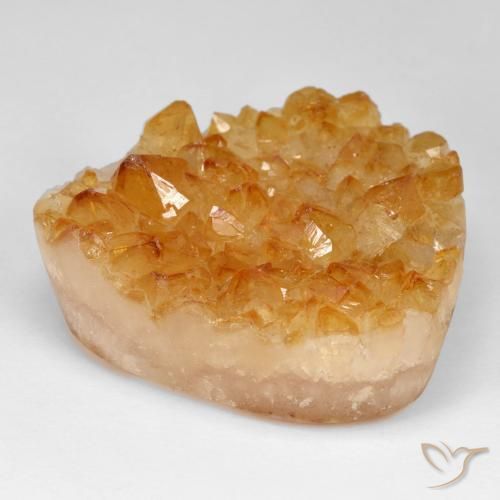 9,17 ctw natürlicher Honig-orange Druzy Citrin, Trillion, Lichtundurchlässig