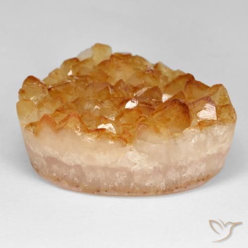 9,17 ctw natürlicher Honig-orange Druzy Citrin, Trillion, Lichtundurchlässig