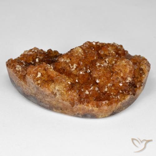 9,17 ctw natürlicher tiefrötlich-orange Druzy Citrin, Fantasie, Lichtundurchlässig