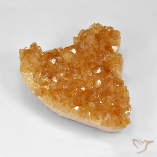 9,17 ctw natürlicher Honig-orange Druzy Citrin, Herz, Lichtundurchlässig