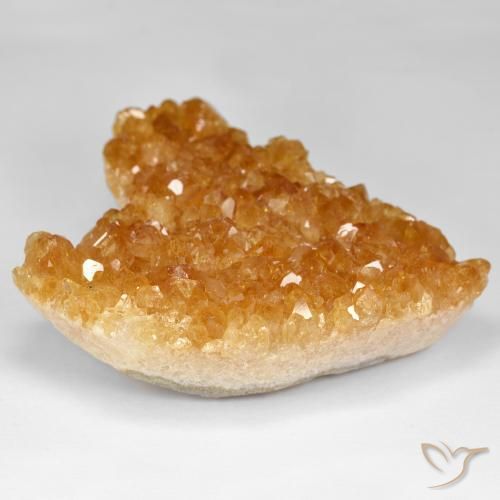 9,17 ctw natürlicher Honig-orange Druzy Citrin, Herz, Lichtundurchlässig