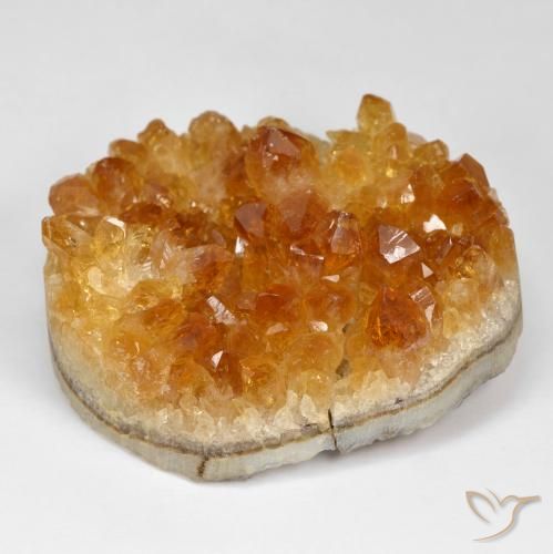 110.64ct Natürlicher orange-braun Druzy Citrin, Oval, Lichtundurchlässig