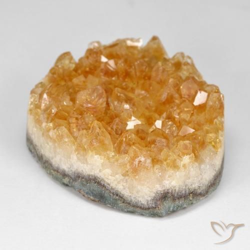 9,17 ctw natürlicher Honig-orange Druzy Citrin, Fantasie, Lichtundurchlässig